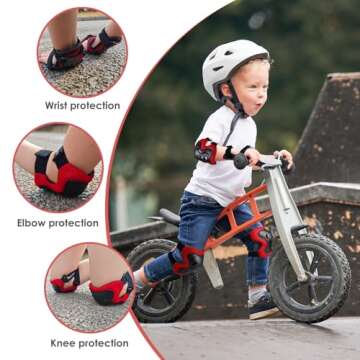 BOSONER Kids/Youth Knee Pad Elbow Pads Guards Protective Gear Set for Roller Skates Cycling BMX Bike...