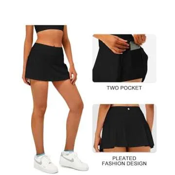 Stelle Women High Waisted Tennis Skirt with Pockets