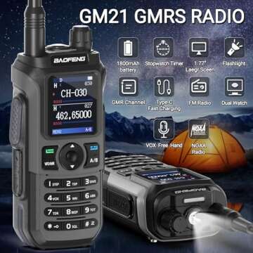 BAOFENG GMRS Radio GM21 GMRS Handheld Radio Long Range Walkie Talkies for GM-15 PRO GMRS Rechargeable Two Way Radio with Battery NOAA Weather Receiver 999 Channels DTMF Copy Frequency USB-C Charger