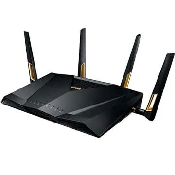 ASUS AX6000 Dual Band WiFi 6 Gaming Router, 8 Ports, Lifetime Security, Adaptive QoS