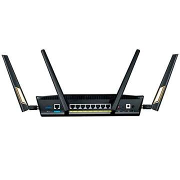 ASUS AX6000 Dual Band WiFi 6 Gaming Router, 8 Ports, Lifetime Security, Adaptive QoS