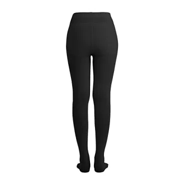 Black Opaque Dance Tights for Women by EMEM Apparel