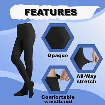 Black Opaque Dance Tights for Women by EMEM Apparel