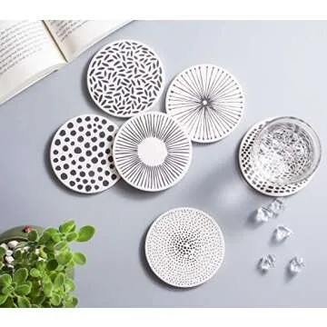 Pandoza Absorbent Coasters - Stylish & Functional Wine Coaster Set