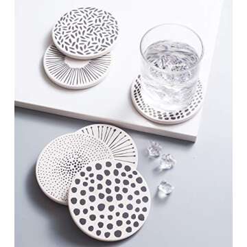 Pandoza Absorbent Coasters - Stylish & Functional Wine Coaster Set