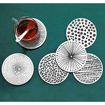 Pandoza Absorbent Coasters - Stylish & Functional Wine Coaster Set