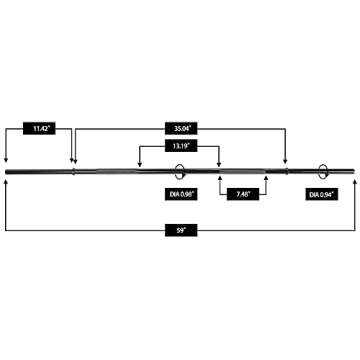 Signature Fitness Standard Barbell Weightlifting Barbell, 300-Pound Capacity, SB5B-PUSH