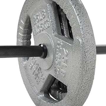 Signature Fitness Standard Barbell Weightlifting Barbell, 300-Pound Capacity, SB5B-PUSH