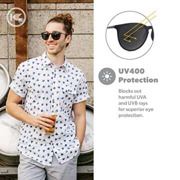 Knockaround Mary Janes Polarized Sunglasses for Women & Men - Impact Resistant Lenses & Full UV400 Protection, Matte Black on Black