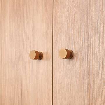 CEYMIO Stylish 1 Inch Drawer Knobs - 5 Pack Brass