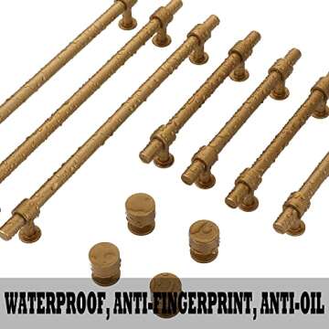 CEYMIO Stylish 1 Inch Drawer Knobs - 5 Pack Brass