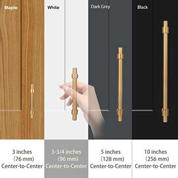 CEYMIO Stylish 1 Inch Drawer Knobs - 5 Pack Brass