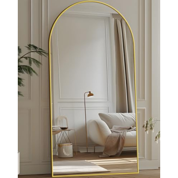 Antok Full Length Mirror, 71"x28" Floor Mirror, Floor Standing Mirror Freestanding Full Body Mirror with Stand for Bedroom, Hanging Mounted Mirror for Living Room Cloakroom, Gold