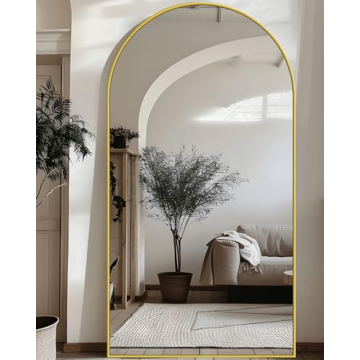 Antok Full Length Mirror, 71"x28" Floor Mirror, Floor Standing Mirror Freestanding Full Body Mirror with Stand for Bedroom, Hanging Mounted Mirror for Living Room Cloakroom, Gold
