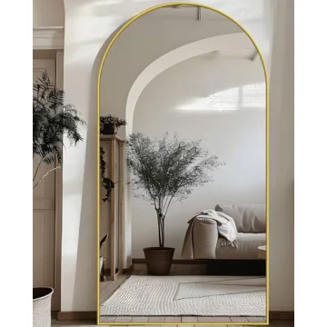 Antok Full Length Mirror, 71"x28" Floor Mirror, Floor Standing Mirror Freestanding Full Body Mirror with Stand for Bedroom, Hanging Mounted Mirror for Living Room Cloakroom, Gold