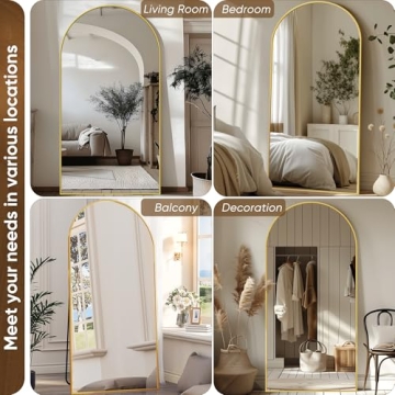 Antok Full Length Mirror, 71"x28" Floor Mirror, Floor Standing Mirror Freestanding Full Body Mirror with Stand for Bedroom, Hanging Mounted Mirror for Living Room Cloakroom, Gold