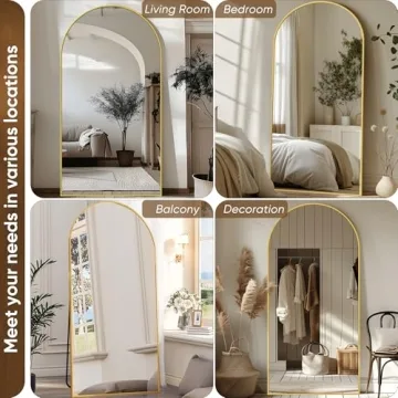 Antok Full Length Mirror, 71"x28" Floor Mirror, Floor Standing Mirror Freestanding Full Body Mirror with Stand for Bedroom, Hanging Mounted Mirror for Living Room Cloakroom, Gold