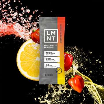 LMNT ELEMENTAL LABS LMNT Zero-Sugar Electrolytes - Lemon Habanero Salt - Hydration Powder Packets | No Artificial Ingredients | Keto & Paleo Friendly | 30 Sticks