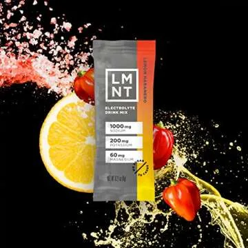 LMNT ELEMENTAL LABS LMNT Zero-Sugar Electrolytes - Lemon Habanero Salt - Hydration Powder Packets | No Artificial Ingredients | Keto & Paleo Friendly | 30 Sticks