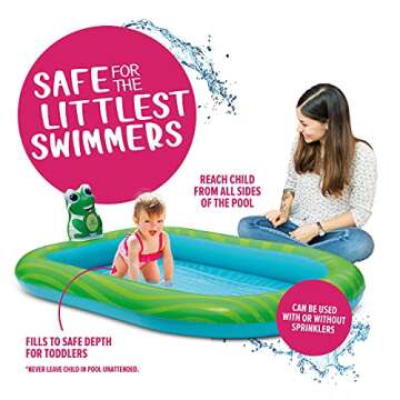 Splashin'kids 3 in 1 Inflatable Sprinkler Pool for Kids, Baby Pool, Kiddie Pool, Toddlers Wading Swimming Water Outdoor Toys Babies Boys Girls Small (Small and Large Size)
