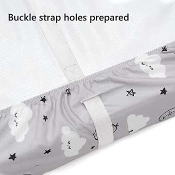 TILLYOU Changing Pad Cover Set in Soft Jersey Material - Fits 32"/34''x16 Contoured Pad for Babies, Clouds & Arrows