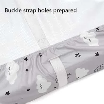 TILLYOU Changing Pad Cover Set in Soft Jersey Material - Fits 32"/34''x16 Contoured Pad for Babies, Clouds & Arrows