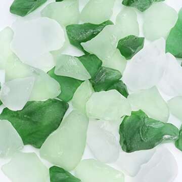 Ausluru 5LB Frosted Sea Glass Vase fillers Crushed Glass, Sea Glass Decor Ideal for Christmas DIY Cr...