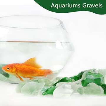 Ausluru 5LB Frosted Sea Glass Vase fillers Crushed Glass, Sea Glass Decor Ideal for Christmas DIY Craft, Aquarium Gravels, Home Decor Crushed Sea Glass Pieces for Beach Wedding, 0.7-3Inch Green Mixed
