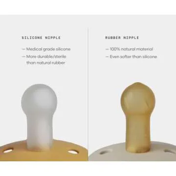 FRIGG Rope Natural Rubber Baby Pacifier | Made in Denmark | BPA-Free (Blush/Cream, 0-6 Months)