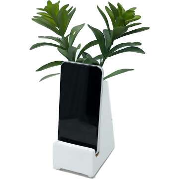 Ceramic Smartphone Holder with Desk Planter | Universal Phone Stand