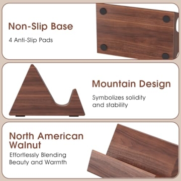MaxGear Walnut Wood Business Card Holder for Professionals