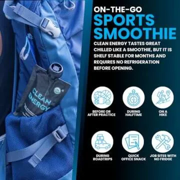 Clean Label Organic Fruit Smoothie Sports Pouches - Healthy Nutrition Drinks, Gluten Free, Caffeine Free, Vegan, Kosher, Convenient Snacks - Banana, Strawberry, & Blueberry Smoothie – 8 Pouch Pack