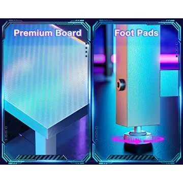 ODK L Shaped Gaming Desk, 51 Inch Computer Desk with Monitor Stand, PC Gaming Desk, Corner Desk Table for Home Office Sturdy Writing Workstation, Carbon Fiber Surface, White