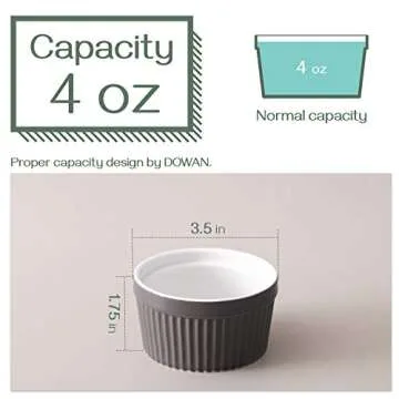DOWAN Ramekins Multi-Brown 4 oz Elegant and Durable