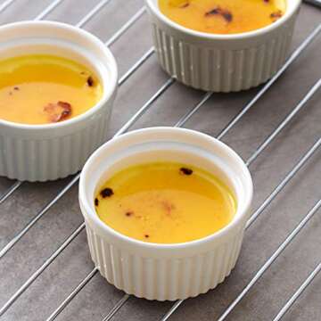 DOWAN Ramekins 4 oz Oven Safe - Creme Brulee Ramekins for Baking, Porcelain Ramekins Oven Safe, Classic Style Souffle Ramekins Bowls, Set of 6, Multi Brown