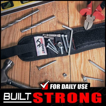 Go Handyman Magnetic Wristband with Strong Magnets for Holding Screws, Nails, Drill Bits - Best Unique Tool Gift for diy – Convenient Solution for Professional and Home Use