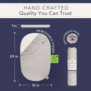 Montessori Baby Topponcino | Multifunctional Authentic Montessori Design | Simple Newborn Holding & Feeding Baby Support Pillow | Clean Infant Tummy Time Mat (Organic, Grey)