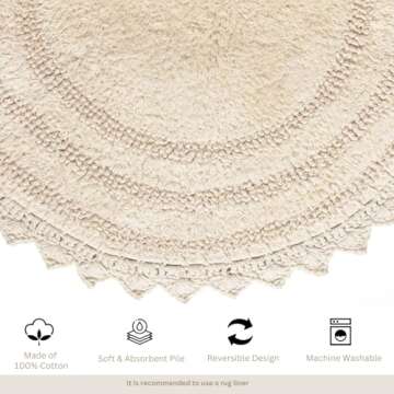 Buy RAJRANG Crochet Cotton Bath Rug for Stylish Comfort