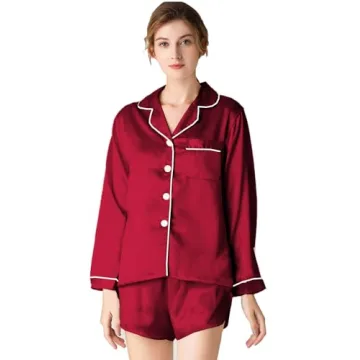 SWOMOG Women's 4pcs Satin Pajama Set - Luxe Sleepwear