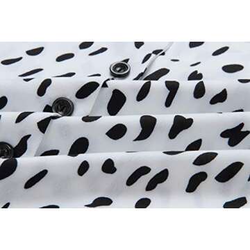 Women Leopard Print Tops -Casual V Neck Long Sleeve Button Down Shirt Knit Tunic Blouses S