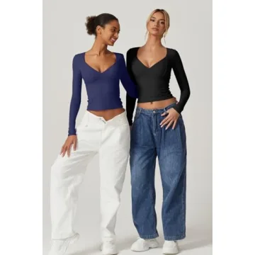 QINSEN Stylish Double Lined Long Sleeve Tops for Women