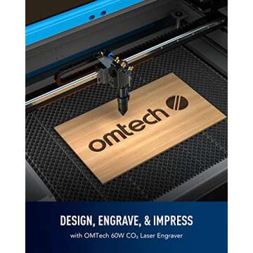 OMTech 60W CO2 Laser Engraver - 16"x24" Work Area, Pass-Through Doors