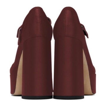 XYD Women's Bowknot High Heel Pumps Dark Red Size 14