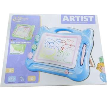 KingsDragon Magnetic Drawing Board Large Erasable Drawing Doodle Board Toy with Foldable Stand Cute ...