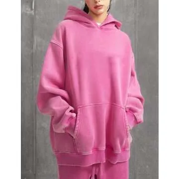 FAIABLE Vintage Acid Wash Oversized Hoodie for Women