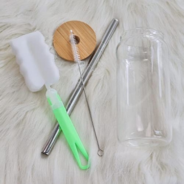 EFLYING 20 Oz Beer Can Glasses with Bamboo Lid & Straw