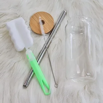 EFLYING 20 Oz Beer Can Glasses with Bamboo Lid & Straw