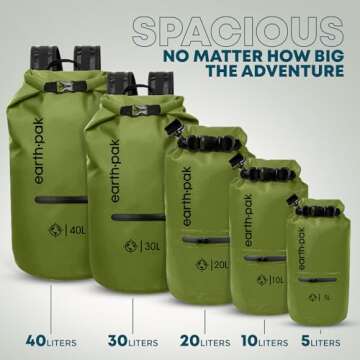 Earth Pak Waterproof Dry Bag with Zippered Pocket - Versatile Protection for Lifeguarding Adventures
