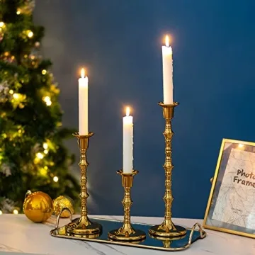 Sziqiqi Gold Candlestick Holders for Taper Candles