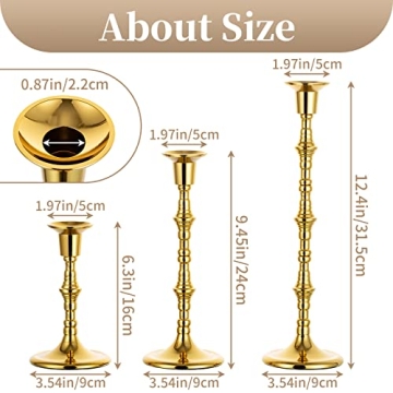 Sziqiqi Gold Candlestick Holders for Taper Candles